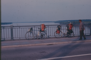 Bicyles parked over Danube between bulgaria and rumania